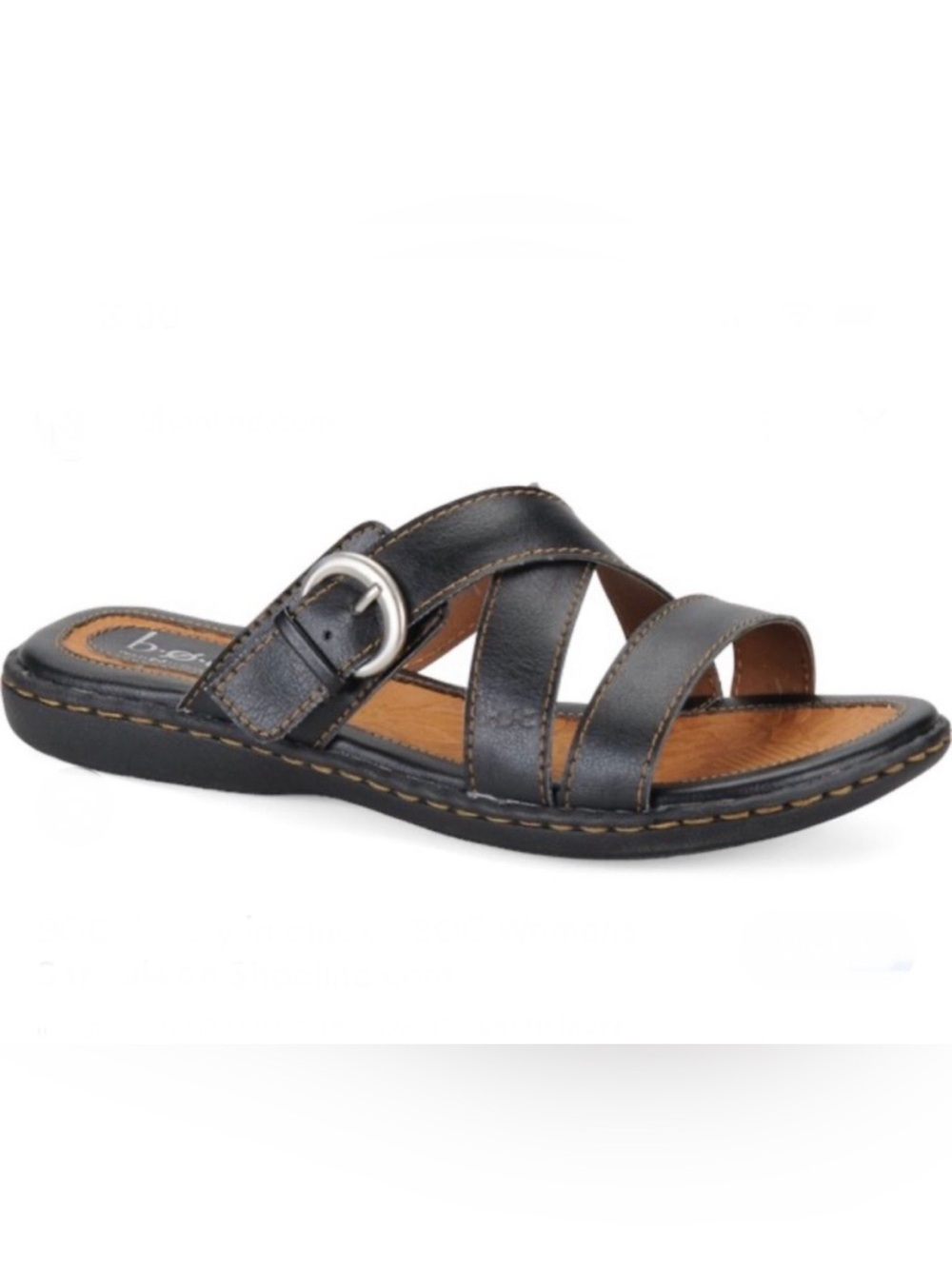 b. o. c Born Concept Tacory Black Flat Sandal Leather Size 6
